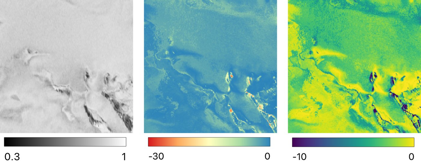 Example TanDEM-X scene showing interferometric coherence, penetration depth, and penetration bias